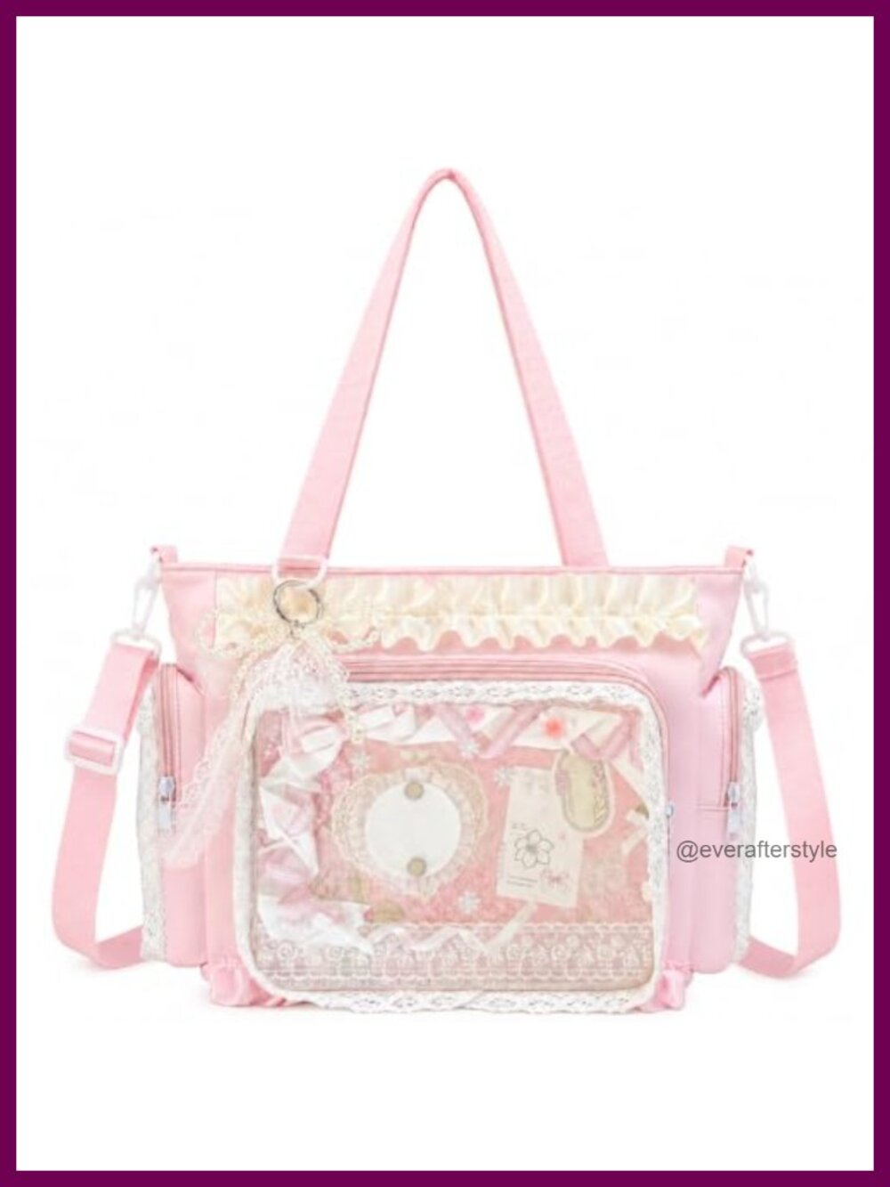 Ita Bag Clear Window Crossbody w DIY Accessory Kit Lace Display Purse